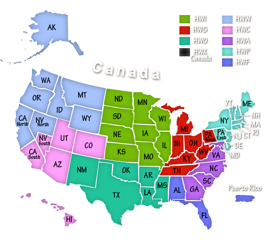 Click on your region to find your regional sales rep